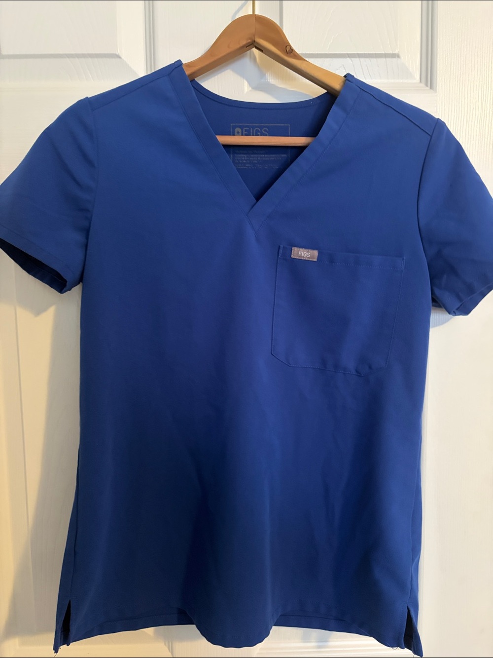 Figs Women’s Electric Blue V-Neck Scrub Top